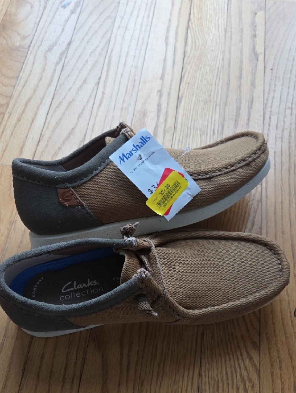 Clarks Collection Slip-On Moccasin in Taupe with Blue Insole - Picture 11 of 11